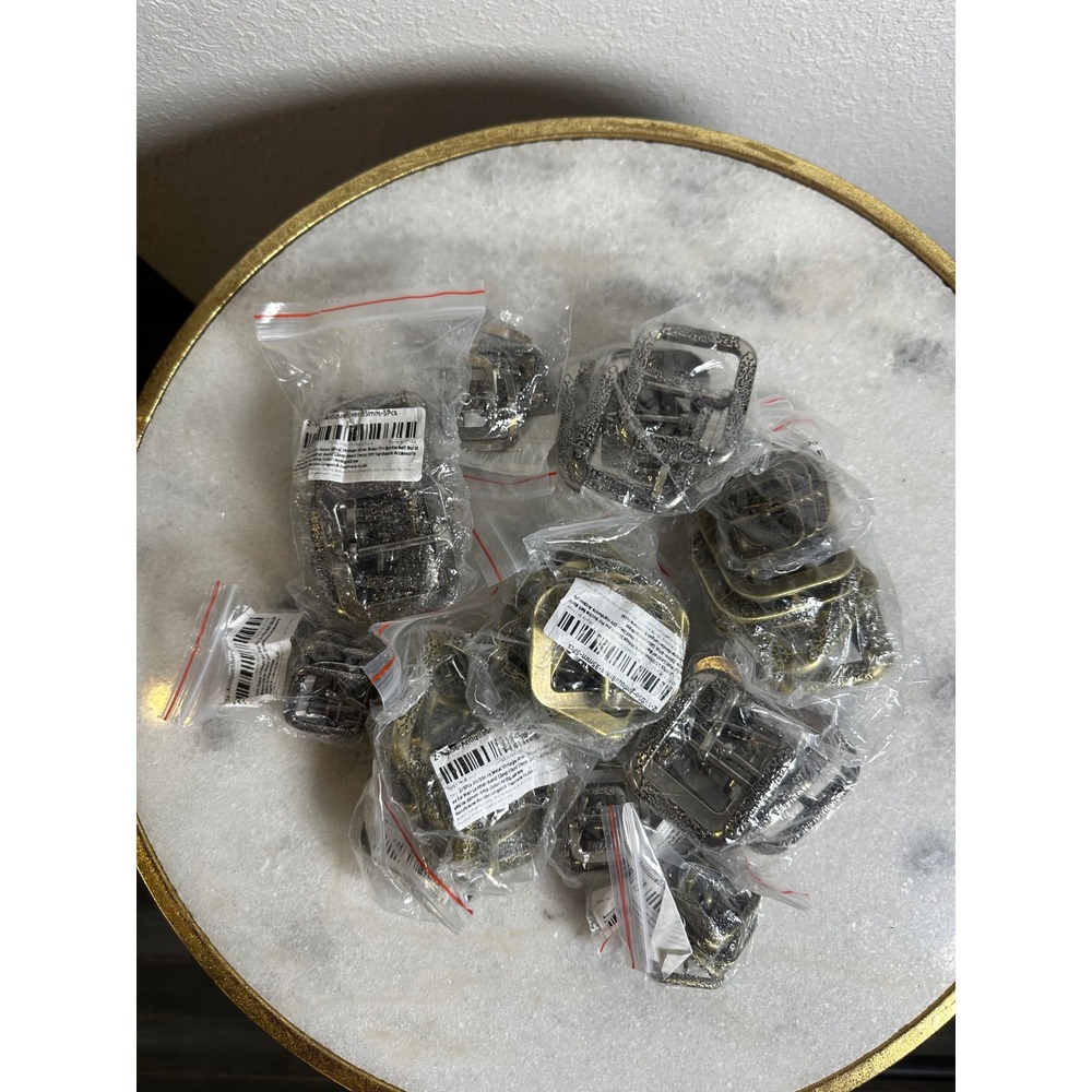 Bulk Lot Floral Engraved Belt Buckles 35mm 20mm Silver Brass Hardware‎